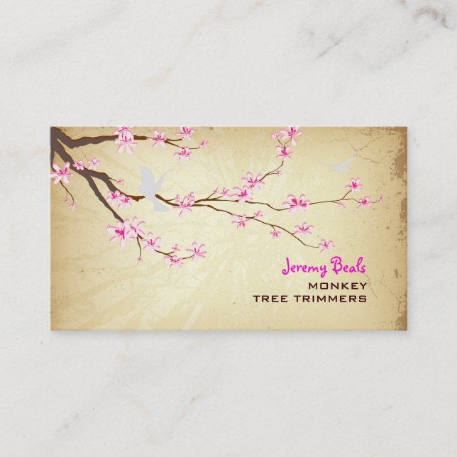 PixDezines vintage/pink cherry tree trimmers ♥♥♥ Business Card (Front)