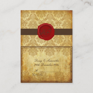 PixDezines vintage pique damask tent place card