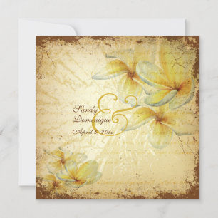 PixDezines Vintage Plumeria Invitation