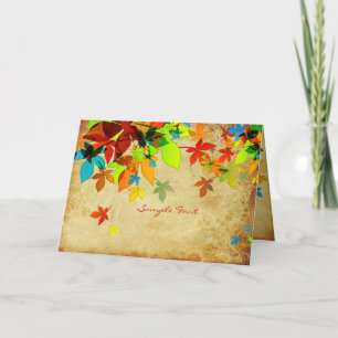 PixDezines vintage retro maple leaves/DIY fonts Card