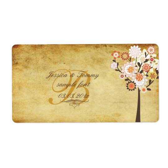 PixDezines vintage retro tree/fall occasion Shipping Label
