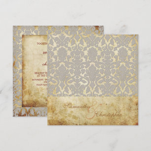 PixDezines Vintage+Romantic Flora Damask Invitation