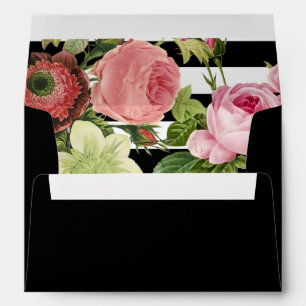 PixDezines Vintage Roses/DIY colour-adj. stripes Envelopes