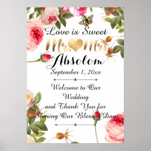 PixDezines Vintage Roses/Reception Poster