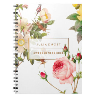 PixDezines Vintage Roses/Redoute Notebook
