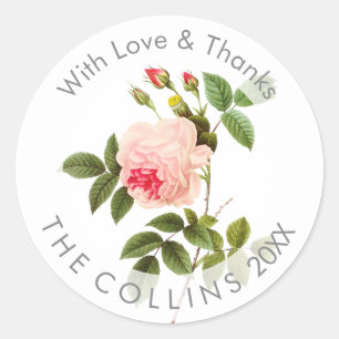 PixDezines Vintage Roses Thank You Stickers