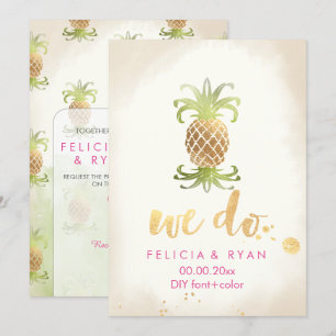 PixDezines Vintage Royal Hawaiian Pinapples Invitation
