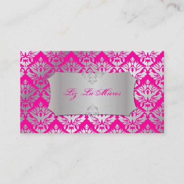 PixDezines vintage sabine damask Business Card (Front)