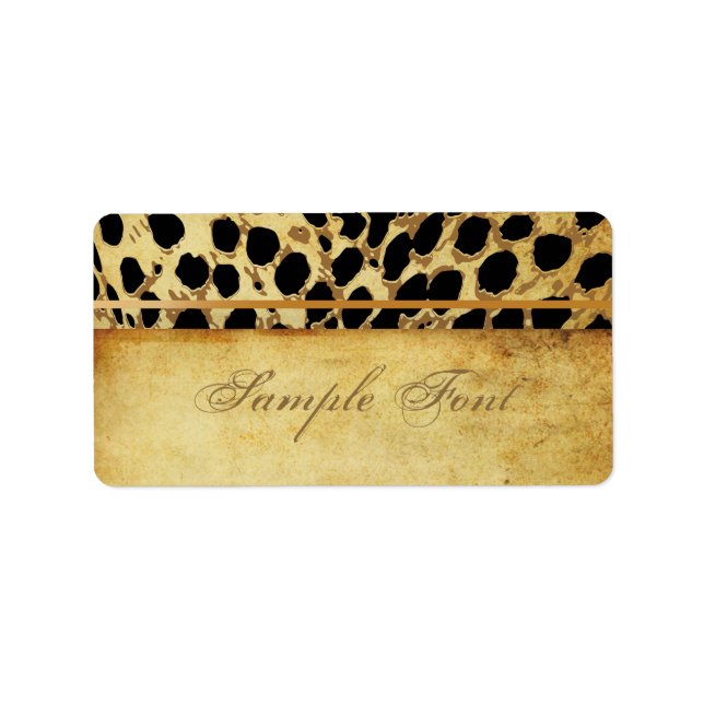 PixDezines vintage safari/cheetah Label (Front)