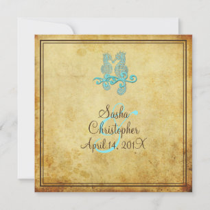 PixDezines Vintage Seahorse / Invitations