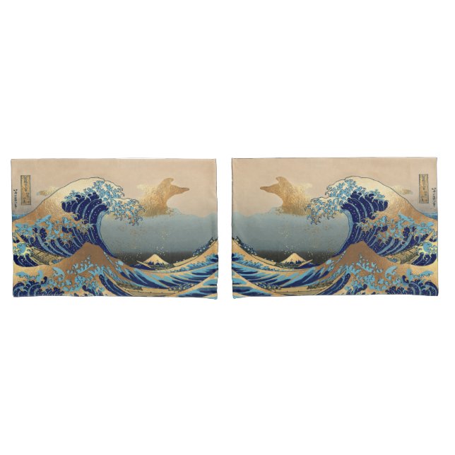 PixDezines Vintage The Great Waves Pillowcase (Front-Set)