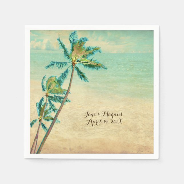 PixDezines Vintage Tropical Beach Napkin (Front)