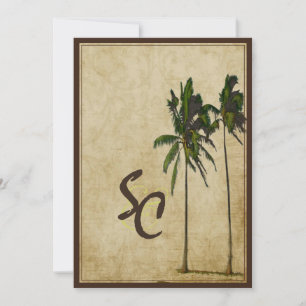 PixDezines vintage twin palms Invitation