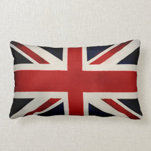 PixDezines vintage union jack flag Lumbar Pillow
