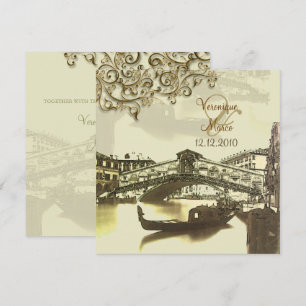 PixDezines Vintage Venezia+Rialto Bridge Invitation