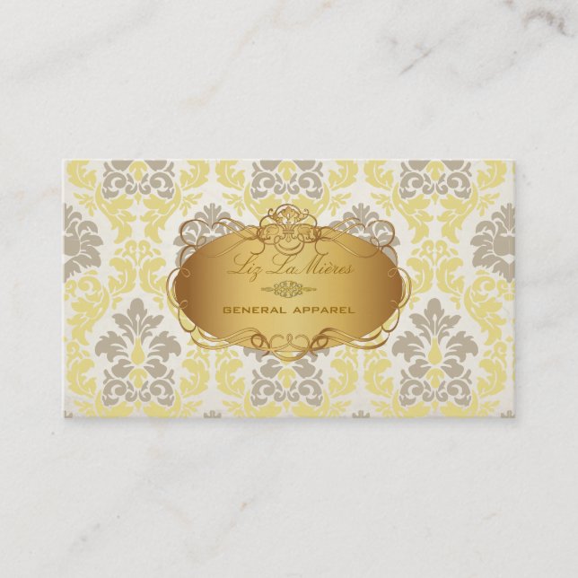PixDezines vintage versailles damask Business Card (Front)