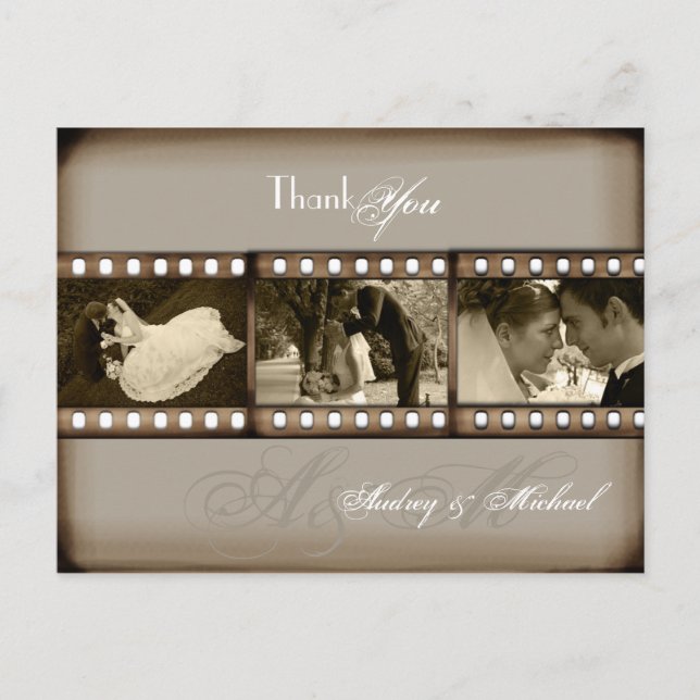 PixDezines Vintage Wedding Photos Thank you Postcard (Front)