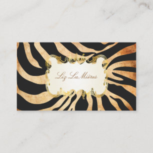 PixDezines vintage zebra/faux parchment Business Card
