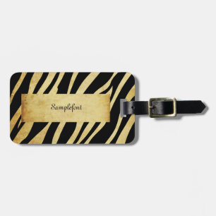 PixDezines vintage zebra Luggage Tag