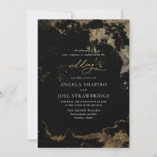 PixDezines Watercolor Abstract Faux Gold Invitation