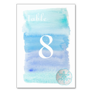 PixDezines Watercolor /Beach Table No. Number