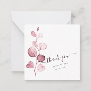 PixDezines Watercolor Blush Pink Eucalyptus Card