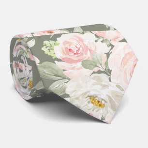 PixDezines Watercolor Blush Pink Roses DIY Bckgrnd Tie