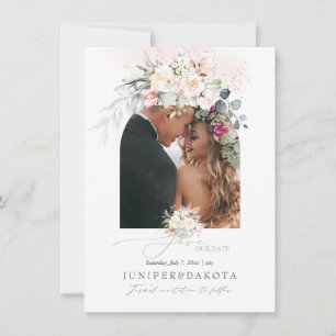 PixDezines Watercolor Cream Blush Roses Save The D Date