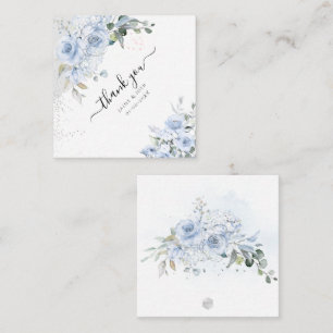 PixDezines Watercolor Dusty Blue Roses Thank You N Card