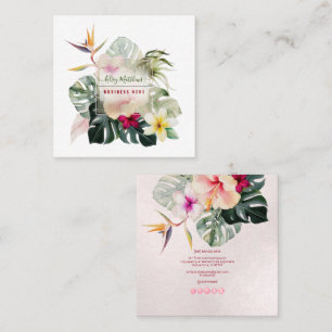 PixDezines Watercolor Elegant Tropical Paradise Square Business Card