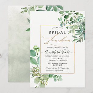 PixDezines Watercolor Eucalyptus Bridal Luncheon  Invitation