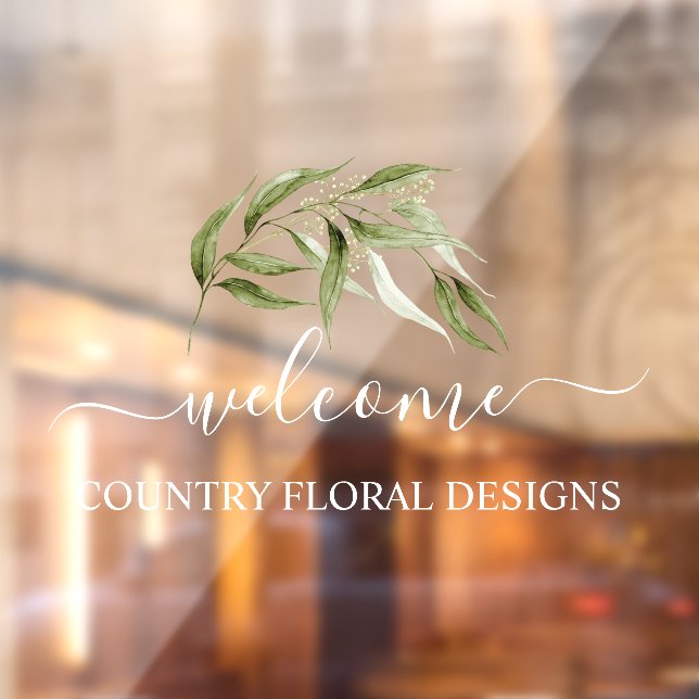 PixDezines Watercolor Eucalyptus Sprig Window Clin Window Cling (Sheet 2)