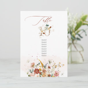 PixDezines Watercolor Fall Garden Flowers Table 10 Invitation