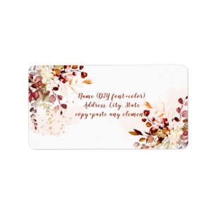 PixDezines Watercolor Floral RusticFall Eucalyptus Label