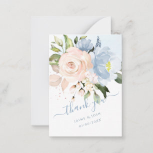 PixDezines Watercolor Flowers Blush Dusty Blue Card