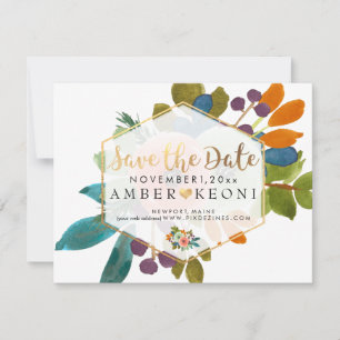 PixDezines Watercolor Flowers Save the Date