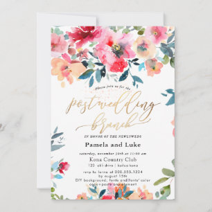 PixDezines Watercolor Garden Roses Wedding Brunch Invitation