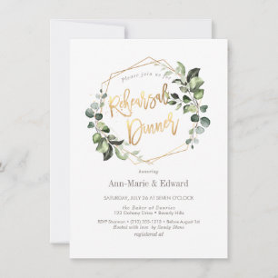 PixDezines Watercolor Greenery Rehearsal Dinner Invitation