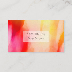 PixDezines Watercolor Modern Waves, Sunrise Business Card