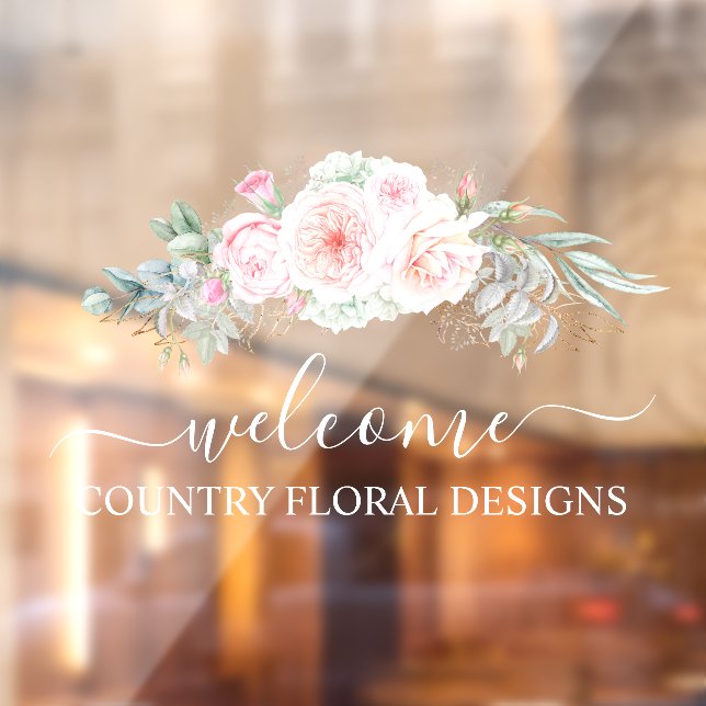 PixDezines Watercolor Peonies Eucalyptus Window Cl Cling (Sheet 2)