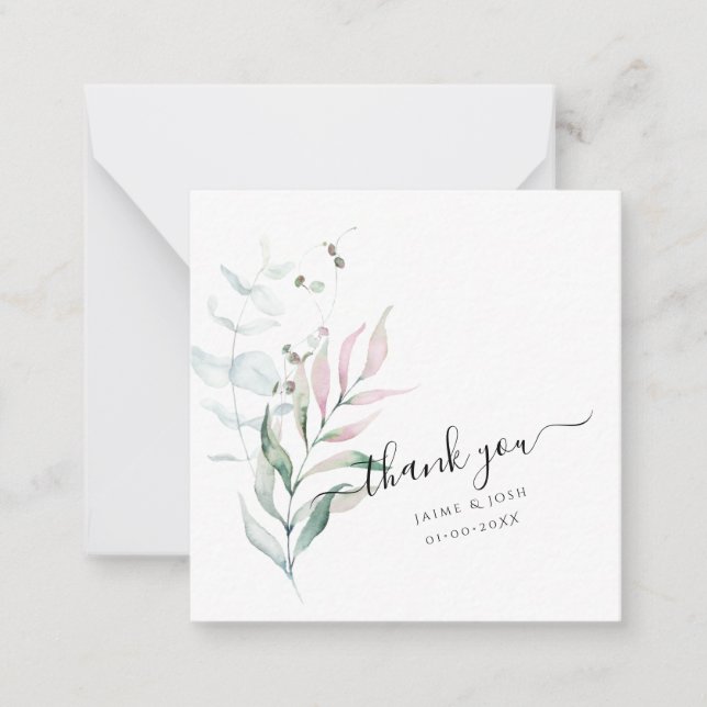 PixDezines Watercolor Pink Gum Eucalyptus   Card (Front)