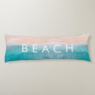 PixDezines watercolor PINK SAND BEACH Body Pillow