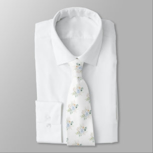 PixDezines Watercolor Roses Blush Blue Tie
