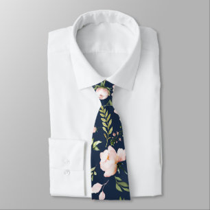 PixDezines Watercolor Roses Blush Cream Tie