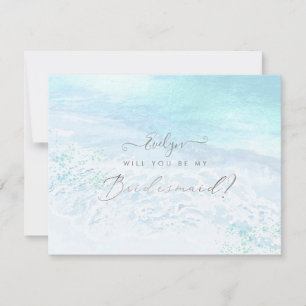 PixDezines Watercolor Shoreline Be My Bridesmaid Invitation