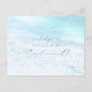 PixDezines Watercolor Shoreline Be My Bridesmaid Invitation