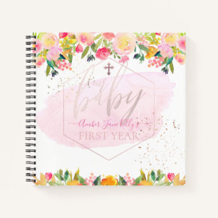 PIXDEZINES WATERCOLOR SPRING BOUQUET BABY 1ST YEAR NOTEBOOK