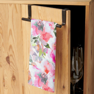 PixDezines Watercolor Summer Floral  Kitchen Towel