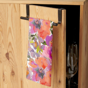 PixDezines Watercolor Summer Floral  Kitchen Towel