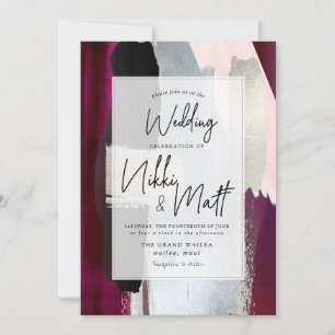 PixDezines Watercolor Swatches Dahlia Red Blush Invitation